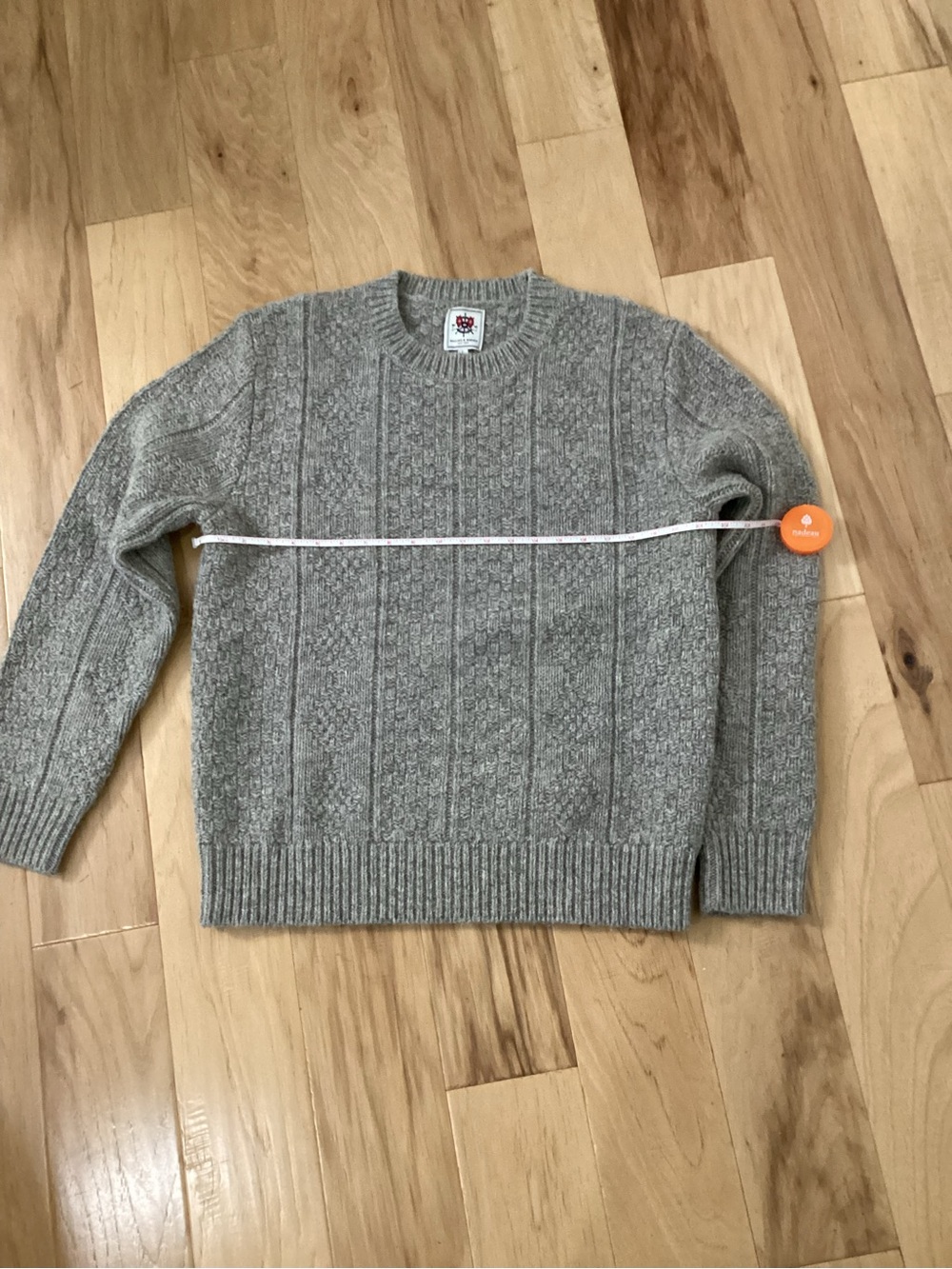 Wallace and Barnes gray men’s large Cable Knit  Sweater wool lightly used